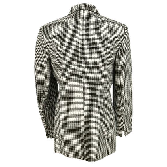 Talbots Jacket Womens 6 Black White Houndstooth Wool Tweed Lined Blazer Vintage - Picture 2 of 14